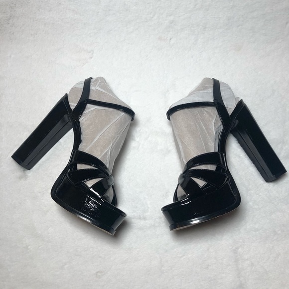 NWOT Jessica Simpson Giddings Glossy Black Platform Sandals,Size-8.5 - Picture 4 of 16